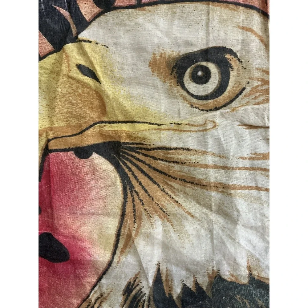 EAGLE & FLAME PRINT BLACK, RED, LIGHT BROWN IN COTTON AND POLYESTER BANDANA.